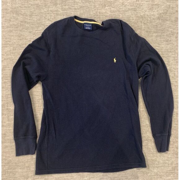 Polo Ralph Lauren Sleep Shirt Men's Large Blue Pony Slim‎ Long Sleeve Pullover - Picture 1 of 4